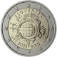 Slovénie 2 Euro commémorative 2012 - Dix ans de billets et pièces en euros - © European Central Bank
