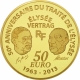 France 50 Euro Or 2013 - Europa - 50ème anniversaire du Traité de l'Elysée - © NumisCorner.com