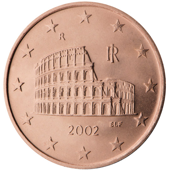 ITALIE 2004 les 3 pièces de 1 2 5 cents neuves 